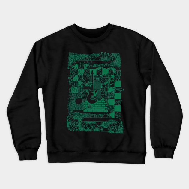 Music Rock Guitar And  Amp Tattoo Crewneck Sweatshirt by bert englefield 